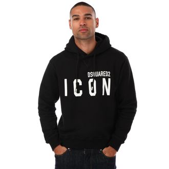 Dsquared2 Mens Icon Hoody in Black Cotton - Size Medium