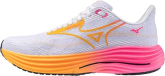 Mizuno Mens Wave Rider 29 Running Shoes In White-Tang Orange