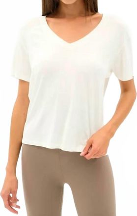 SPLITS59 Georgia Jersey V Neck Top In White