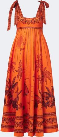 Alemais Al&eacute;mais Boathouse printed linen midi dress