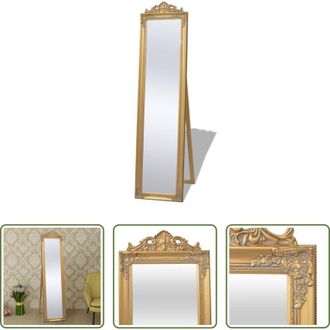 vidaXL Specchio Oro - Specchio Autoportante Stile Barocco 160x40 cm Oro