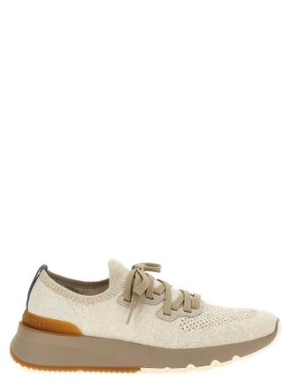 Brunello Cucinelli Beige Knitted Sneakers