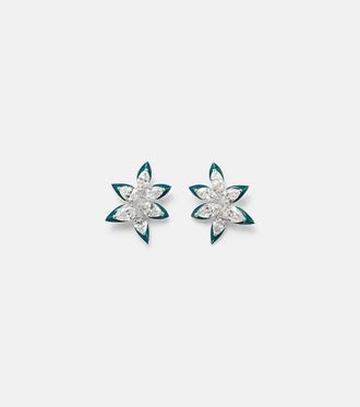 Kamyen Jewellery 18kt white gold and enamel earrings with diamonds