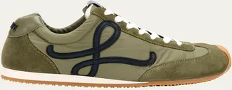 Loewe Mens Ballet Runner 2.0 Nylon and Calfskin Sneakers
