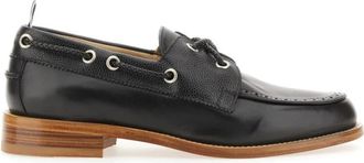 Thom Browne Boat Moccasin - Heren - Bootschoenen - Zwart - 42 1/2 EU - Leer - Schoenen