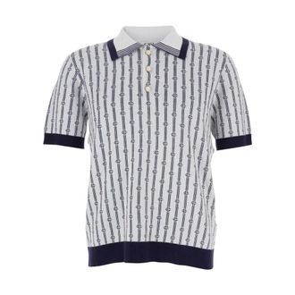 Casablanca Polo Shirts, male, Multicolor, Size: M White Polo with Classic Collar