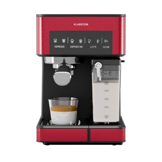 Klarstein Klarstein Cafetera Klarstein 1.8l Con Espumador De Leche, Cafetera Espresso 20 Bar, Cafetera Peque&ntilde;a 1350 W Para Caf&eacute; Molido, Cafetera Espresso Barist