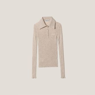 Miu Miu Cashmere and silk knit polo shirt