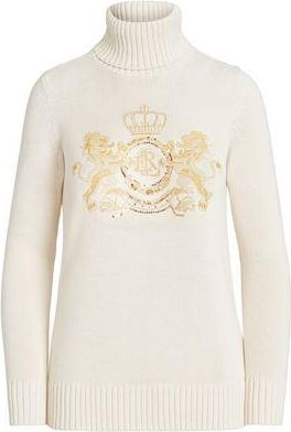 Ralph Lauren INTARSIA-KNIT COTTON TURTLENECK SWEATER
