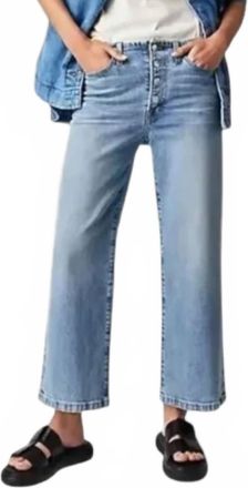 Edwin Edwin Marli Ankle Mid Rise Cropped Wide Leg Jeans In Light Wash