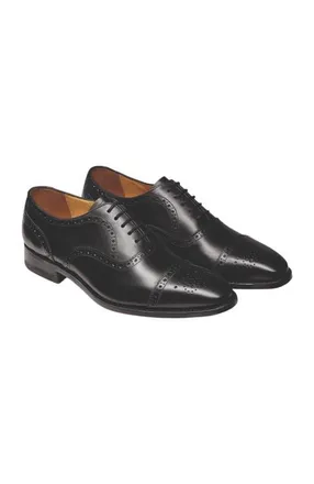 CHARLES TYRWHITT Leather Oxford Brogue Shoes in Black at Nordstrom, Size 11