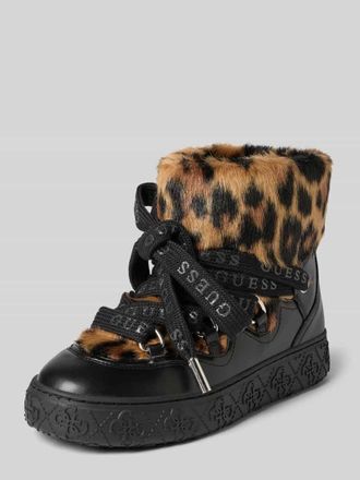 Guess Schn&uuml;rstiefel mit Logo-Detail Modell Uneek in Camel, Gr&ouml;&szlig;e 36