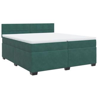 vidaXL Cama Box Spring Con Colch&oacute;n Terciopelo Verde Oscuro 200x200 Cm Vidaxl