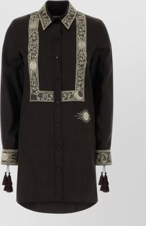 Burberry silk shirt mini dress