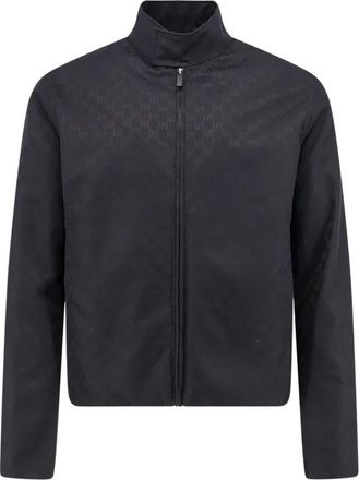 Gucci GG Katoenen Canvas Ritsjack - Heren - Zomerjassen - Zwart - L - Katoen - Jassen