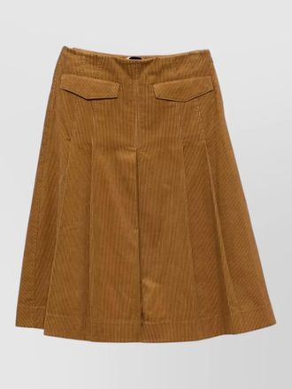 Tory Burch corduroy pleated a-line skirt