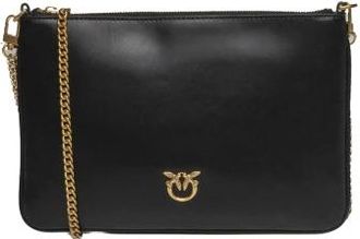 Pinko Pinko - Flat Classic Pochette - Dames - Tassen - Zwart - Maat: ONE Size Zijde