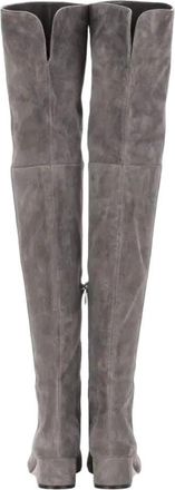 Generic Women Over Knee Suede Boots Round Toe Mid Heel Warm Lined Winter Elegant Long Boot