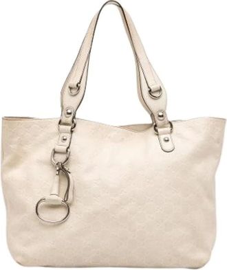 Gucci Pre-owned Tote Bags, female, White, Size: ONE SIZE Pre-owned Tote Satchel