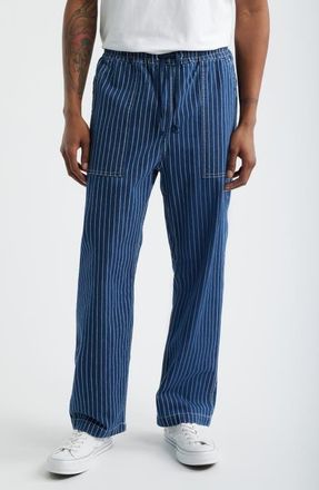 Service Works Pinstripe Denim Drawstring Chef Pants in Indigo at Nordstrom, Size Xx-Large
