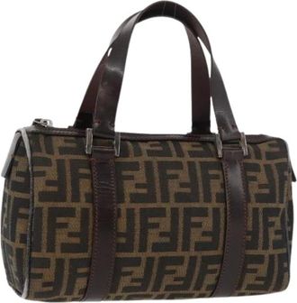 Fendi Pre-owned Handbags, female, Brown, Size: ONE SIZE Pre-owned Vintage Zucca Canvas Hand Bag