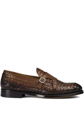 Doucal's leather double-buckle monk shoes - Brown