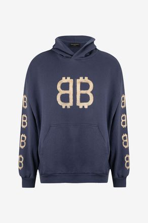 Balenciaga Used-Look-Kapuzensweatshirt Crypto Medium Fit