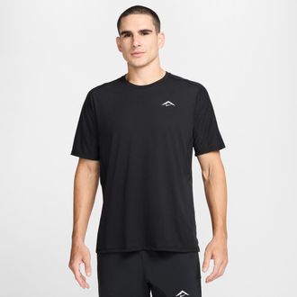 Nike Mens Solar Chase Dri-FIT ADV Short-Sleeve Running Top in Black | HJ3580-010
