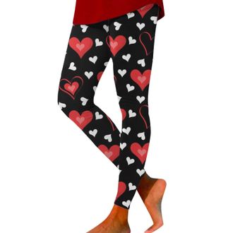 Generic Butt Lifting Leggings for Women UK Valentines Day Love Heart Print Skinny Pants High Waisted Stretchy Gym Tights Leggings Regular Compression Sports Y