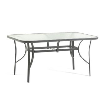 Siediti Fuori e Dentro Mesa de exterior rectangular 150x90 cm con tablero de vidrio
