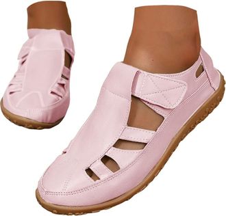 Generic Wedge Sandals for Women Closed Toe Slingback Shoes Wide Fit Sandals Breathable Hollow Out Athletic Shoes Soft Sole Gladiator Slip on Flat Beach Walkin
