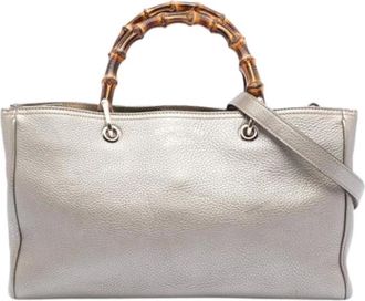 Gucci Pre-owned Handbags, female, Beige, Size: ONE SIZE Pre-owned The Bamboo Shopper