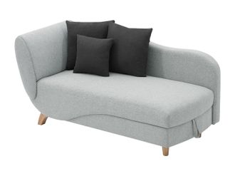 Vente-Unique Div&aacute;n (&aacute;ngulo izquierdo) convertible de tela gris claro con arc&oacute;n PENELOPE
