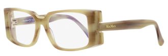 Max Mara Womens Rectangular Blue Block Eyeglasses MM5157-B 060 Beige Horn 54mm