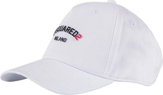 Dsquared2 Logo Cap - Heren - Petten - Wit - L - Katoen - Accessoires