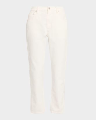 Brunello Cucinelli Mid-Rise Cotton Bull Straight-Leg Ankle Jeans