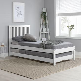 Birlea Buxton Trundle Bed in White | Size: Single