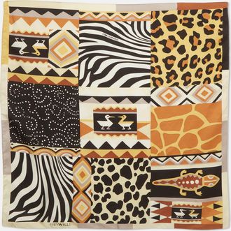 Frey Wille Brown Print Silk Square Scarf