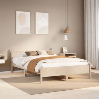 vidaXL Vidaxl - Estructura De Cama Sin Colch&oacute;n Madera De Pino Blanco 150x200 Cm