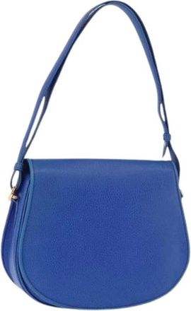 Cartier Pre-owned Vintage Shoulder Bag - Dames - Vintage Schoudertas - Blauw - ONE Size - Leer - Vintage