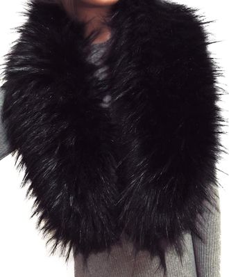 Generic New Ladies Winter Faux Fur Scarf Neck Warmer Wrap Collar Shawl Stole Faux Fur Wrap Shawl Stole Womens Shrug Cape for Winter Wedding Evening Brides Bri