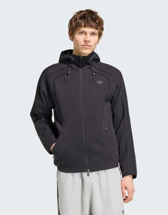 adidas Originals Spacer Teamgeist 26 Cutline - Felpa con cappuccio nera con zip-Nero
