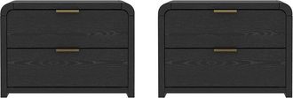 Manhattan Comfort Set Of 2 Grace Modern 28In Nightstands (2-Drawer)