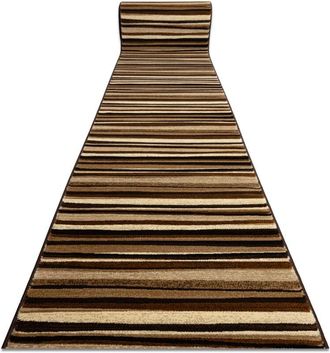 RugsX Rugsx - Alfombra De Pasillo Royal 5374 Ondas Rayas Beige / Marr&oacute;n 100cm Brown 100x340 Cm