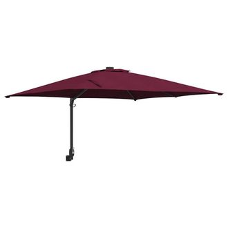 Berkfield Home Patio Umbrella Bordeaux red Polyester fabric Large Collapsible in Wine