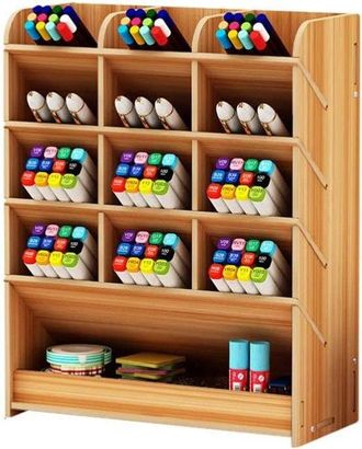 OEM Portal&aacute;pices Y Caja De Almacenamiento Multifuncional De Madera, Portal&aacute;pices De Escritorio, 25,5 X 21 X 9,2 Cm, Madera De Arce Blanco