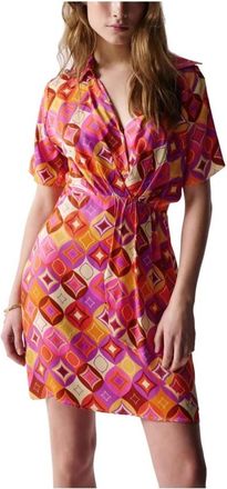 Salsa Fontana Zomerjurk - Dames - Korte kleedjes - Veelkleurig - L - Satijn - Kleedjes
