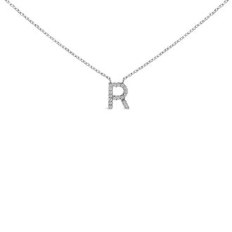 House of Brilliance 10K Gold Diamond Accent A-Z Block Initial Pendant Necklace