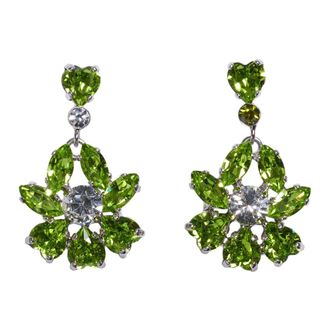 Simone Rocha Earrings, female, Green, Size: ONE SIZE Large Pendant Earrings with Crystals
