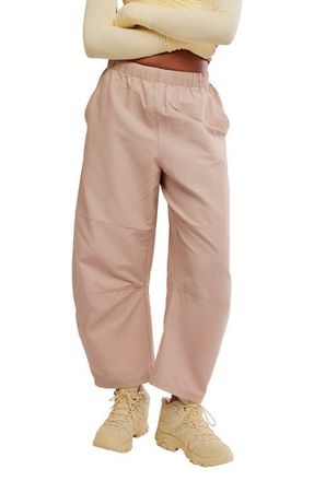 Free People FP Movement Game Day High Rise Barrel Leg Pants in Sandy at Nordstrom, Size X-Large